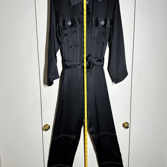 Beautiful black silk NO 6 STORE size 0 belted jumpsuit. - Picture 14 of 15
